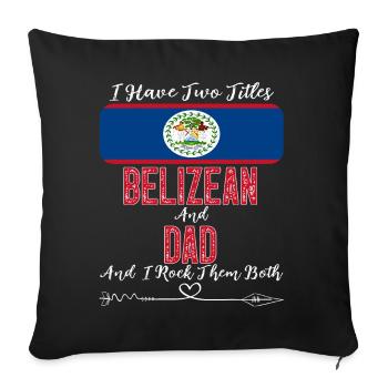 J’ai deux titres Belizean et Dad Belize - Housse de coussin décorative 45 x 45 cm - noir - Devant