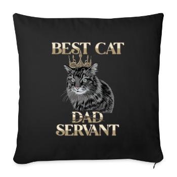Best Cat Dad Servant chaton chat domestique - Housse de coussin décorative 45 x 45 cm - noir - Devant