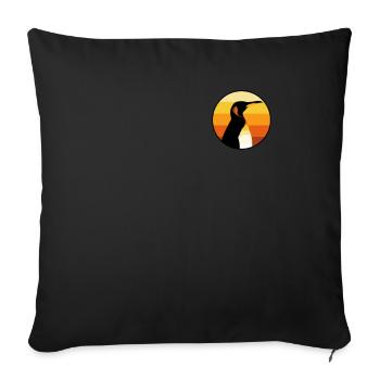 Penguin Logo Emblem King Emperor Sea Bird Penguin - Sofa pillowcase 17,3'' x 17,3'' (45 x 45 cm) - black - Front