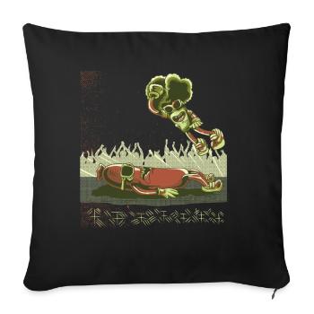 Broccoli Vegan Vegetable Wrestling Wrestler - Sofa pillowcase 17,3'' x 17,3'' (45 x 45 cm) - black - Front