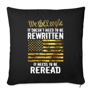 US Flag Regular Dad Raising Wolves Not Sheep - Sofakissenbezug 45 x 45 cm - Schwarz - Vorne