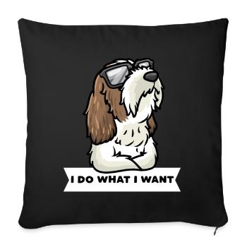 Kleiner Basset Griffon Vendéen Hund - Sofakissenbezug 45 x 45 cm - Schwarz - Vorne
