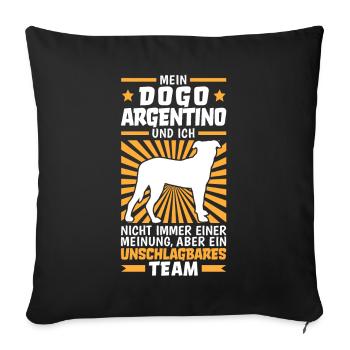 Mein Dogo Argentino und ich sind unschlagbar - Sofakissenbezug 45 x 45 cm - Schwarz - Vorne