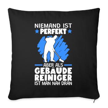 Gebäudereiniger sind perfekt Fensterputzer - Sofakissenbezug 45 x 45 cm - Schwarz - Vorne