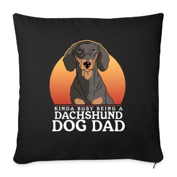 Teckel Papa Teckel Chien Propriétaire Cadeau - Housse de coussin décorative 45 x 45 cm - noir - Devant