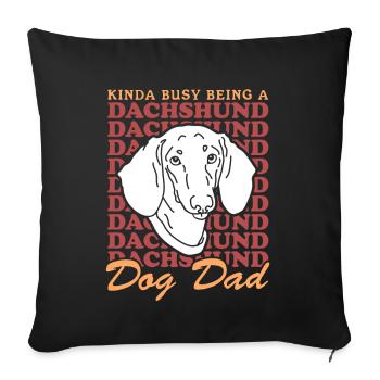 Teckel Papa Chiens teckels Chien Propriétaire Cadeau - Housse de coussin décorative 45 x 45 cm - noir - Devant