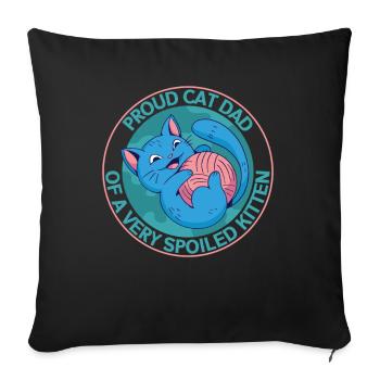 Cat Papa Kitten Cat Cat Owner Gift - Sofa pillowcase 17,3'' x 17,3'' (45 x 45 cm) - black - Front