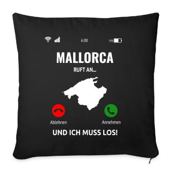 Mallorca Spain Balearic Islands Holiday Idea - Sofa pillowcase 17,3'' x 17,3'' (45 x 45 cm) - black - Front