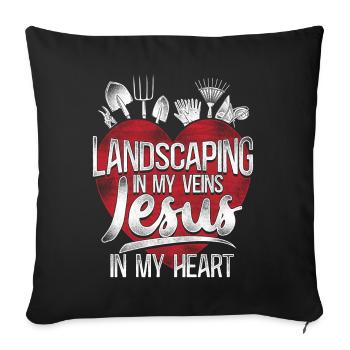 Paysagiste Aménagement Paysager - Housse de coussin décorative 45 x 45 cm - noir - Devant