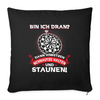 Am it my turn to sit down muzzle Hold amazement - Sofa pillowcase 17,3'' x 17,3'' (45 x 45 cm) - black - Front