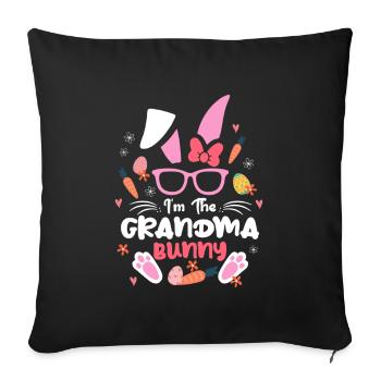 Im The Grandma Rabbit Easter Rabbit Ear Sunglass - Sofakissenbezug 45 x 45 cm - Schwarz - Vorne