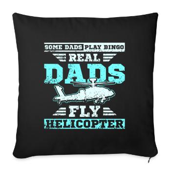 Les papas pilotent un hélicoptère - Housse de coussin décorative 45 x 45 cm - noir - Devant