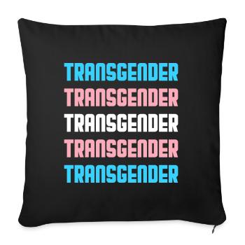 Transgender Flag Trans Pride LGBTQ - Sofakissenbezug 45 x 45 cm - Schwarz - Vorne