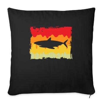 Shark Retro - Sofa pillowcase 17,3'' x 17,3'' (45 x 45 cm) - black - Front