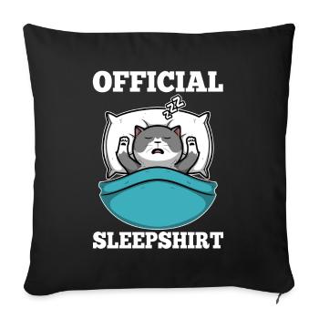Official sleep shirt cat - Sofa pillowcase 17,3'' x 17,3'' (45 x 45 cm) - black - Front