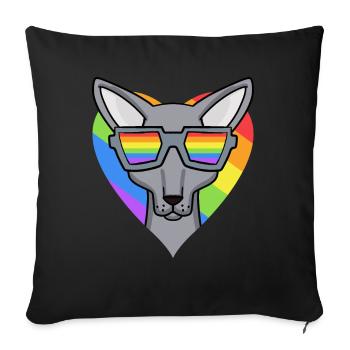 Chat LGBT Sphynx Rainbow - Housse de coussin décorative 45 x 45 cm - noir - Devant