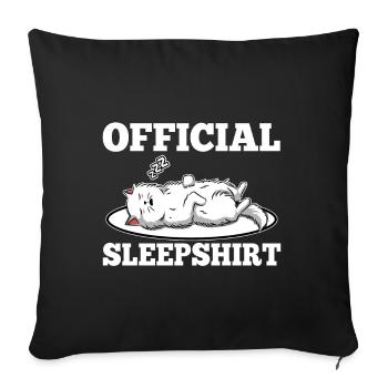 Official sleep shirt cat - Sofa pillowcase 17,3'' x 17,3'' (45 x 45 cm) - black - Front