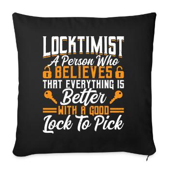 Locktimist Lock Picking | Lock Picker - Sofakissenbezug 45 x 45 cm - Schwarz - Vorne