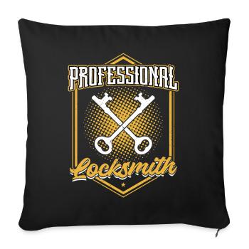 Serrurerie professionnelle | Cueillette de serrure - Housse de coussin décorative 45 x 45 cm - noir - Devant