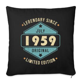 Juillet 1959 Vintage Retro Anniversaire - Housse de coussin décorative 45 x 45 cm - noir - Devant