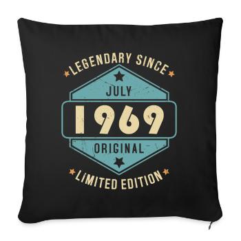 Juillet 1969 Vintage Retro Anniversaire - Housse de coussin décorative 45 x 45 cm - noir - Devant
