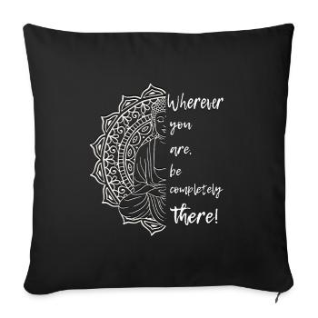 Mandala Yoga - Sofa pillowcase 17,3'' x 17,3'' (45 x 45 cm) - black - Front