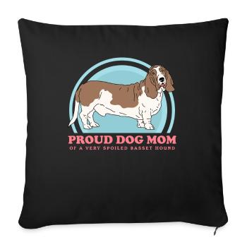Basset Hound Mom Mistress Dog Owner Gift - Sofa pillowcase 17,3'' x 17,3'' (45 x 45 cm) - black - Front