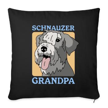 Schnauzer Grandpa Propriétaire De Chien Propriétaire Cadeau - Housse de coussin décorative 45 x 45 cm - noir - Devant