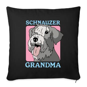 Schnauzer Grand-mère Maîtresse Chien Propriétaire Cadeau - Housse de coussin décorative 45 x 45 cm - noir - Devant