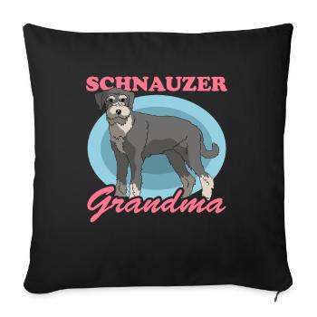 Schnauzer Grand-mère Chien Propriétaire de chien Cadeau - Housse de coussin décorative 45 x 45 cm - noir - Devant