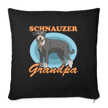 Schnauzer Grand-père Chien Propriétaire de chien Cadeau - Housse de coussin décorative 45 x 45 cm - noir - Devant