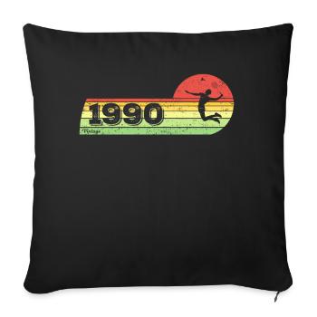 Federball Spieler Jahrgang 1990 Geburtstag game - Sofakissenbezug 45 x 45 cm - Schwarz - Vorne