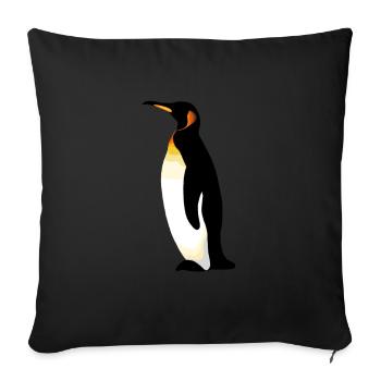 Penguin Illustration Sea Bird King Emperor Penguin - Sofa pillowcase 17,3'' x 17,3'' (45 x 45 cm) - black - Front