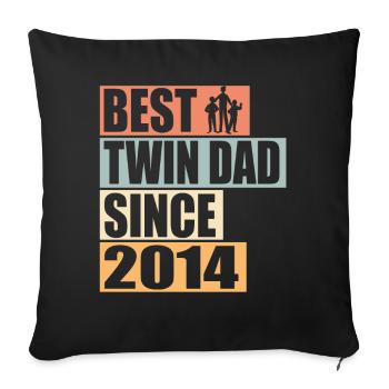 Twins Father Twin Father since 2014 - Sofa pillowcase 17,3'' x 17,3'' (45 x 45 cm) - black - Front