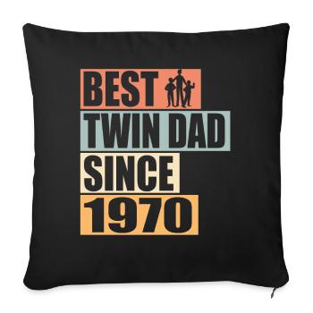 Jumeaux Père Père jumeau depuis 1970 - Housse de coussin décorative 45 x 45 cm - noir - Devant