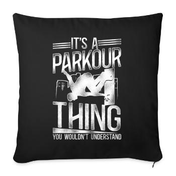 Parkour Free Running Traceur - Sofakissenbezug 45 x 45 cm - Schwarz - Vorne