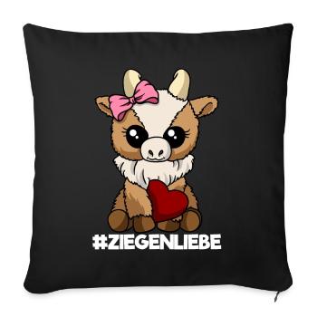 Chèvre Amour Chèvre Maman Chèvre Maman Coeur - Housse de coussin décorative 45 x 45 cm - noir - Devant