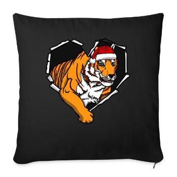 Tiger crack torn perforated cap - Sofa pillowcase 17,3'' x 17,3'' (45 x 45 cm) - black - Front
