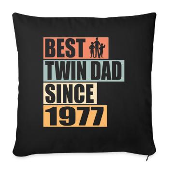 Jumeaux Père Père jumeau depuis 1977 - Housse de coussin décorative 45 x 45 cm - noir - Devant
