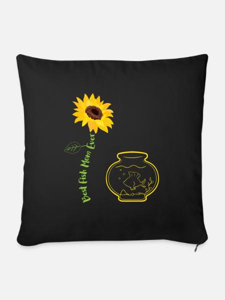 Best Fish Mom Ever - Sofakissenbezug 45 x 45 cm - Schwarz
