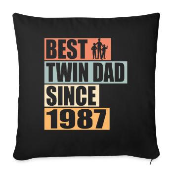 Jumeaux Père Père jumeau depuis 1987 - Housse de coussin décorative 45 x 45 cm - noir - Devant