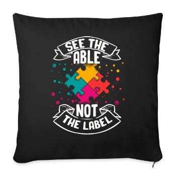 Autism Gift Autistic Asperger ADHD Autism - Sofa pillowcase 17,3'' x 17,3'' (45 x 45 cm) - black - Front