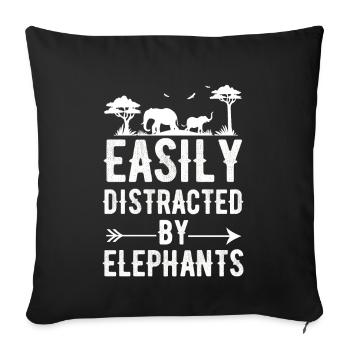 Elephant Elephant Elephant Proboscis Zoo Circus - Sofa pillowcase 17,3'' x 17,3'' (45 x 45 cm) - black - Front