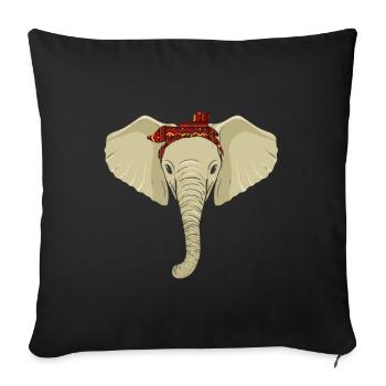 Elephant Gift For Proboscis Africa Wilderness Zoo - Sofa pillowcase 17,3'' x 17,3'' (45 x 45 cm) - black - Front