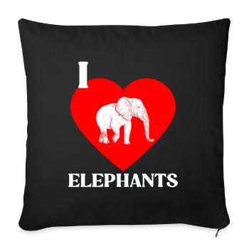 Elephant - Sofa pillowcase 17,3'' x 17,3'' (45 x 45 cm) - black - Front