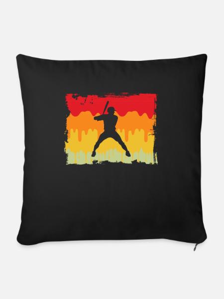 Baseball Retro - Sofakissenbezug 45 x 45 cm - Schwarz