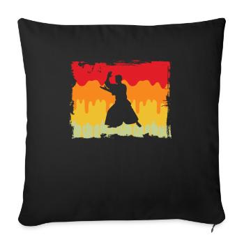 Aikido Retro - Sofa pillowcase 17,3'' x 17,3'' (45 x 45 cm) - black - Front