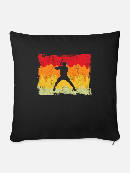 Baseball Retro - Sofakissenbezug 45 x 45 cm - Schwarz