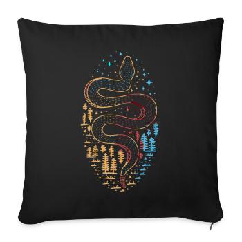 Schlange Tshirt - Sofakissenbezug 45 x 45 cm - Schwarz - Vorne