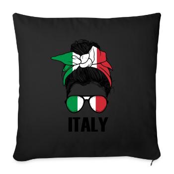 Italie - Housse de coussin décorative 45 x 45 cm - noir - Devant